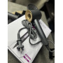 Фен Super Hair Dryer сіро-золотий з іонізацією та турборежимом 5 насадок (Y-41)