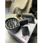 Фен Super Hair Dryer сіро-золотий з іонізацією та турборежимом 5 насадок (Y-41)