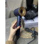 Фен Super Hair Dryer синьо-золотий з іонізацією та турборежимом 5 насадок (Y-43)
