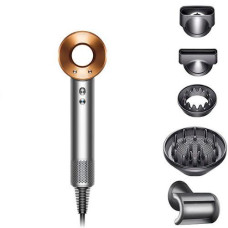 Фен Super Hair Dryer сіро-золотий з іонізацією та турборежимом 5 насадок (Y-41)