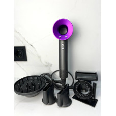 Фен  Super Hair Dryer фіолетовий з іонізацією та турборежимом 5 насадок (Y-3)