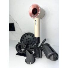Фен  Super Hair Dryer Бежевий з іонізацією та турборежимом 5 насадок (F-9)