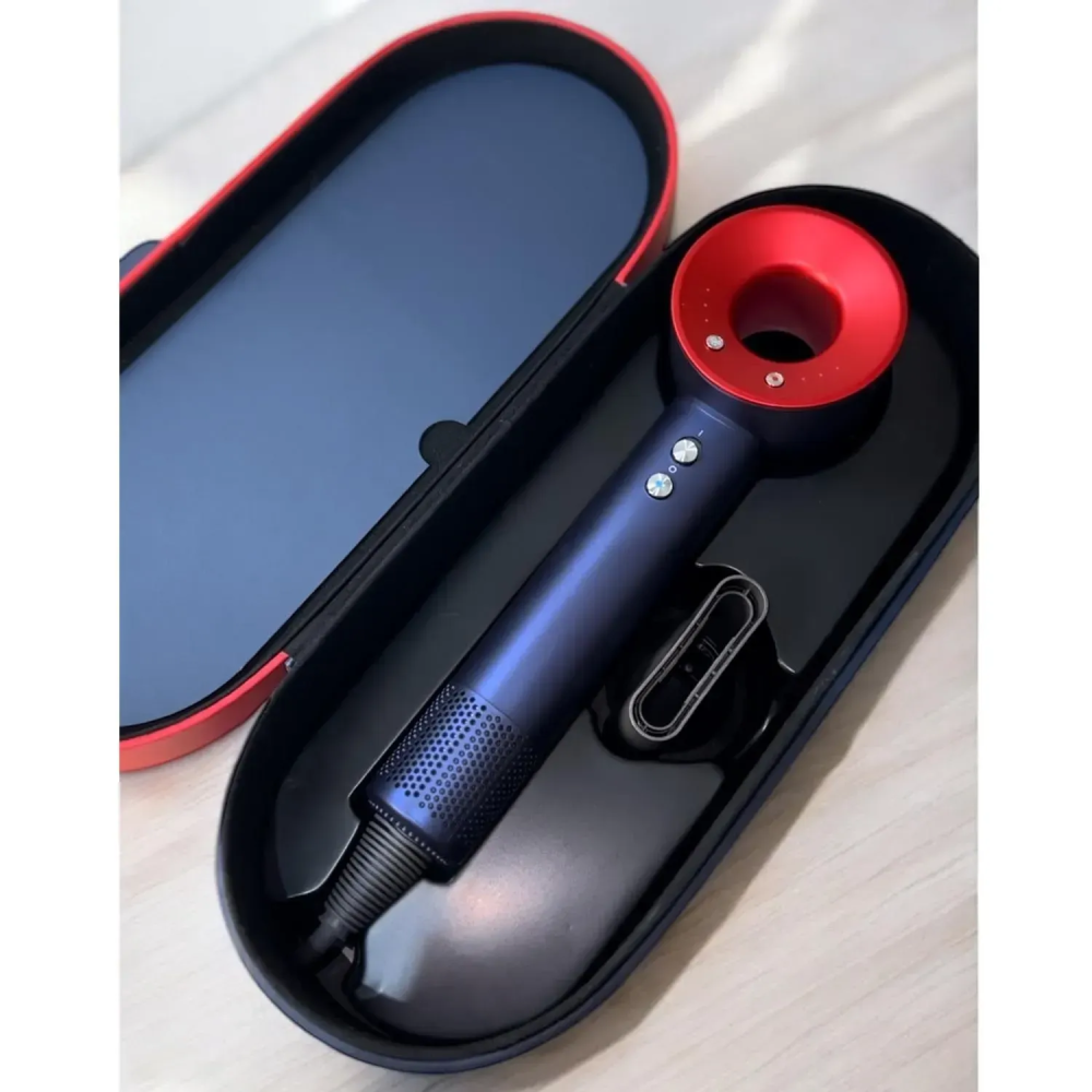 Фен для волосся зі шкіряним кейсом,  Blue/Red