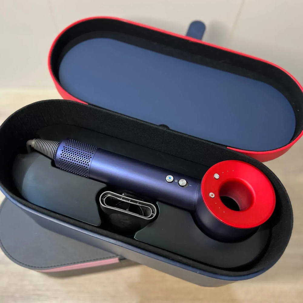 Фен для волосся зі шкіряним кейсом,  Blue/Red