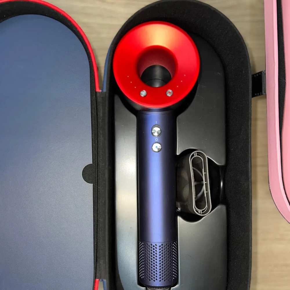 Фен для волосся зі шкіряним кейсом,  Blue/Red