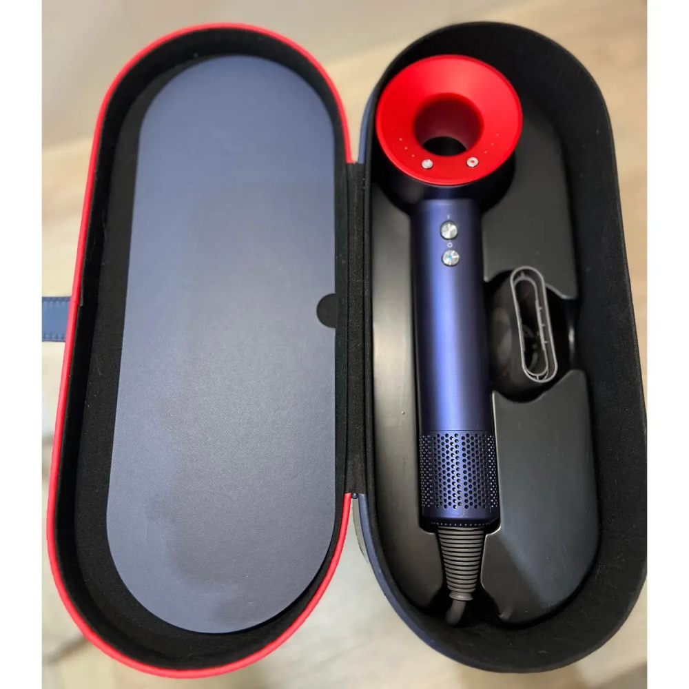 Фен для волосся зі шкіряним кейсом,  Blue/Red