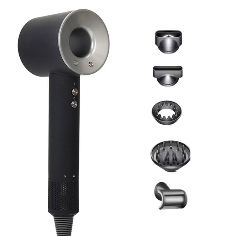 Фен для волосся Supersonic Premium 5 насадок,Black/Nickel