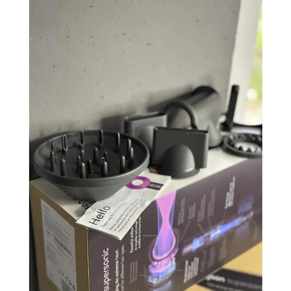 Фен для волосся Supersonic Premium 5 насадок, Black/Purple