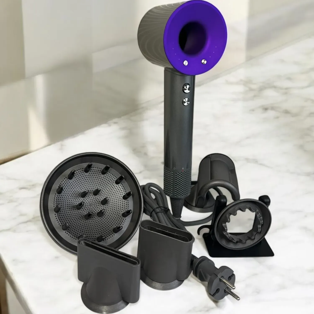 Фен для волосся Supersonic Premium 5 насадок, Black/Purple