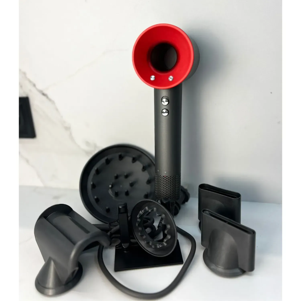 Фен для волосся Supersonic Premium 5 насадок, Red/Nickel