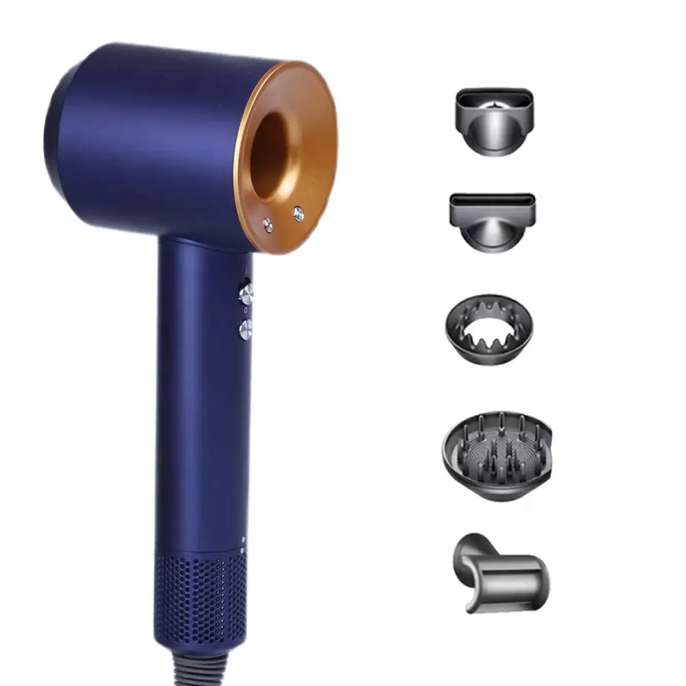 Фен для волосся Supersonic Premium 5 насадок, Blue/Copper