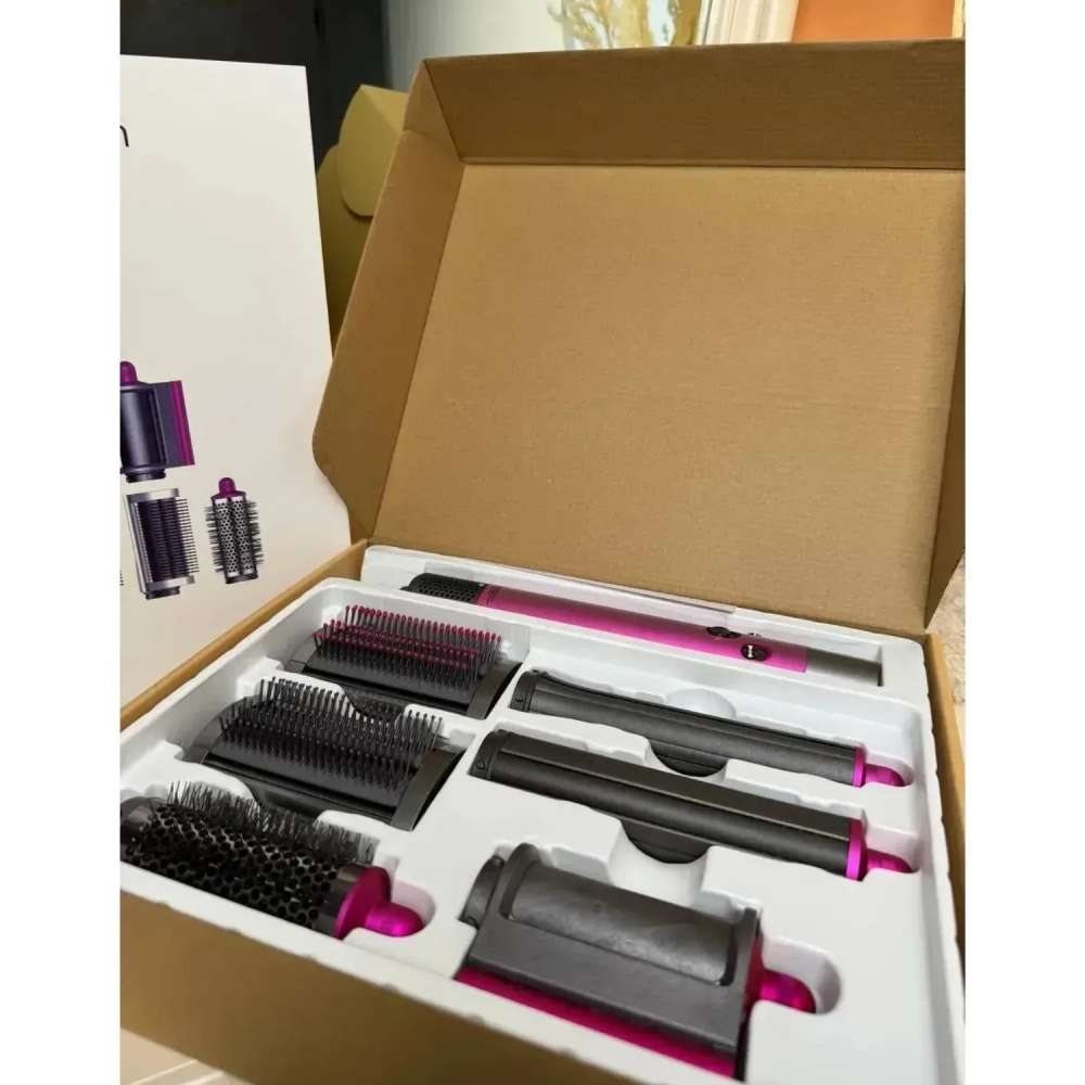 Стайлер для волосся Airwrap Complete Long 6 насадок, Fuchsia/Nickel