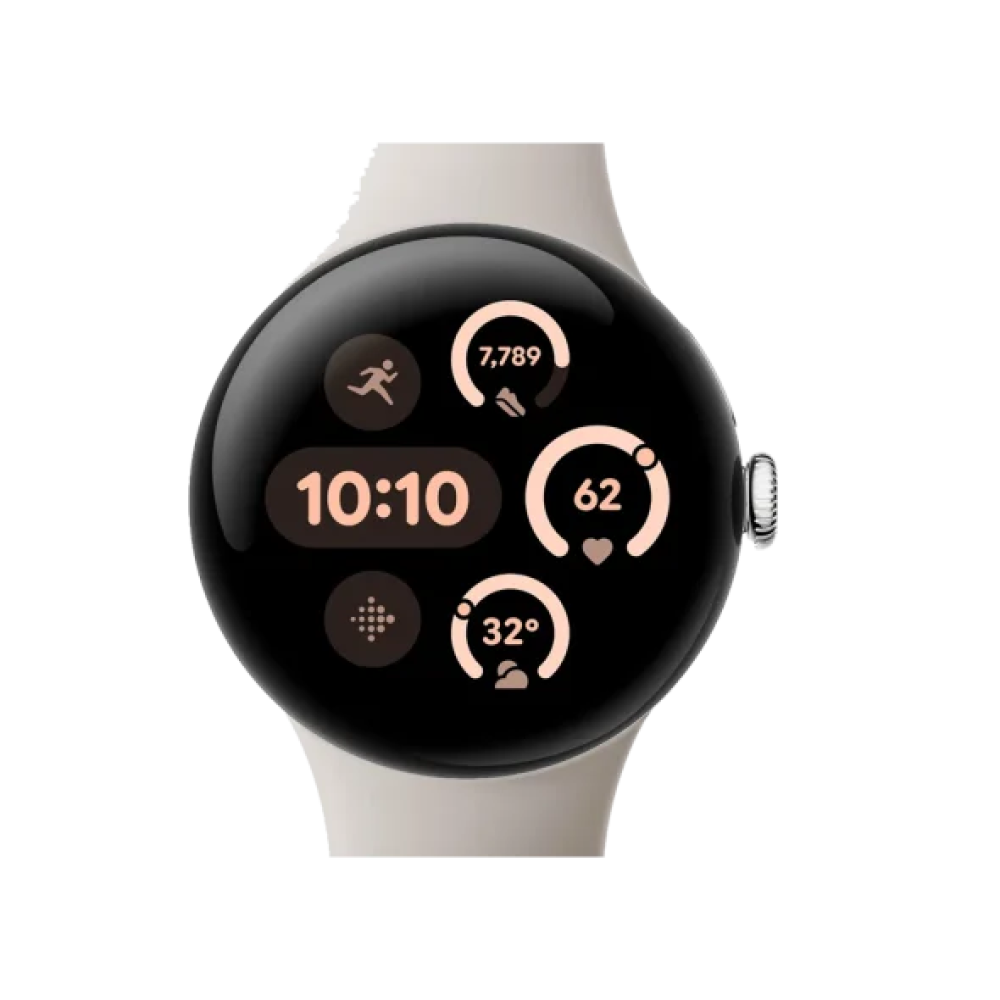 Смарт-годинник Google Pixel Watch 3 45 mm Wi-Fi Polished Silver Aluminum Case/Porcelain Active Band