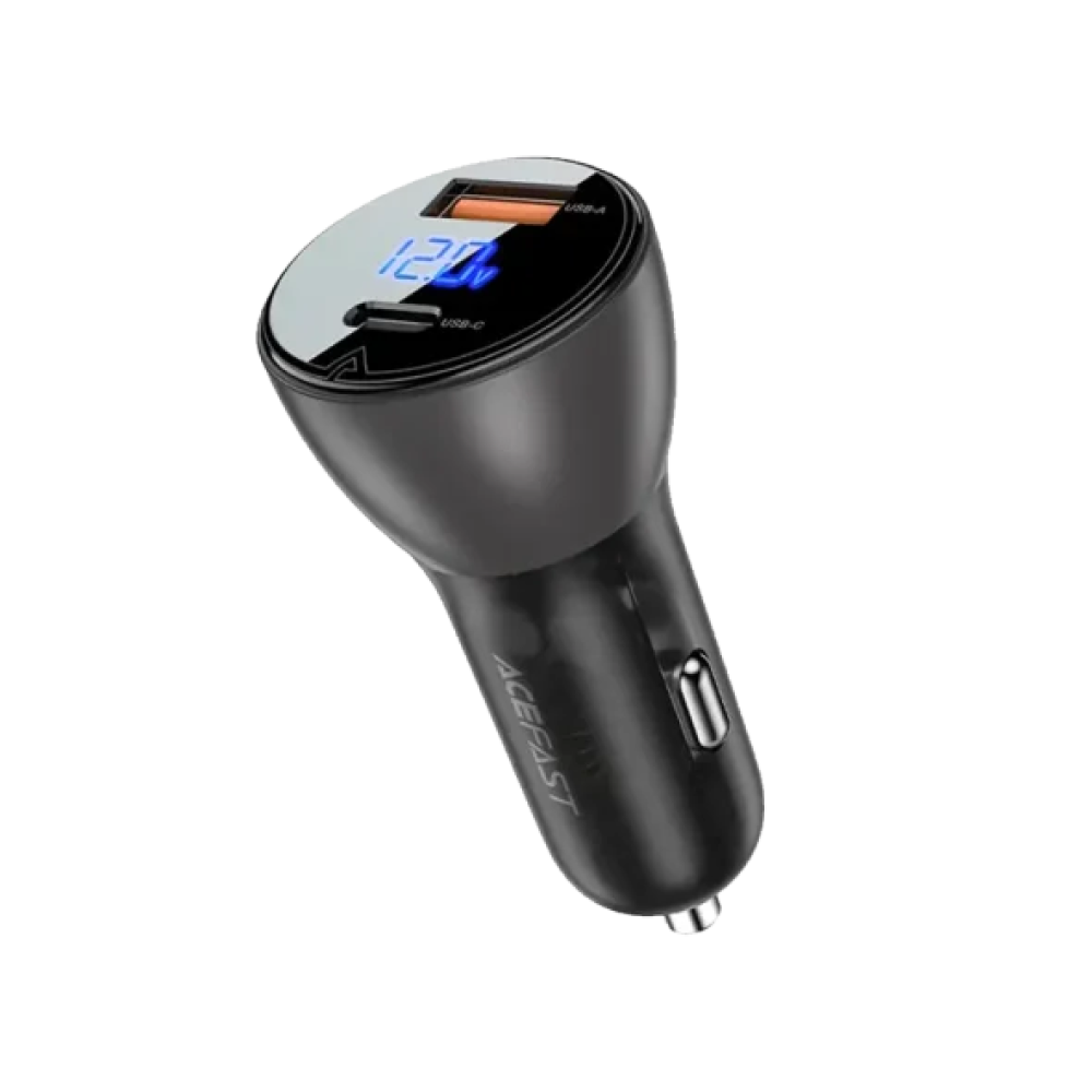 Автомобільний Зарядний Пристрій Apple iPhone/iPad AceFast B6 USB + USB-C 63w Black