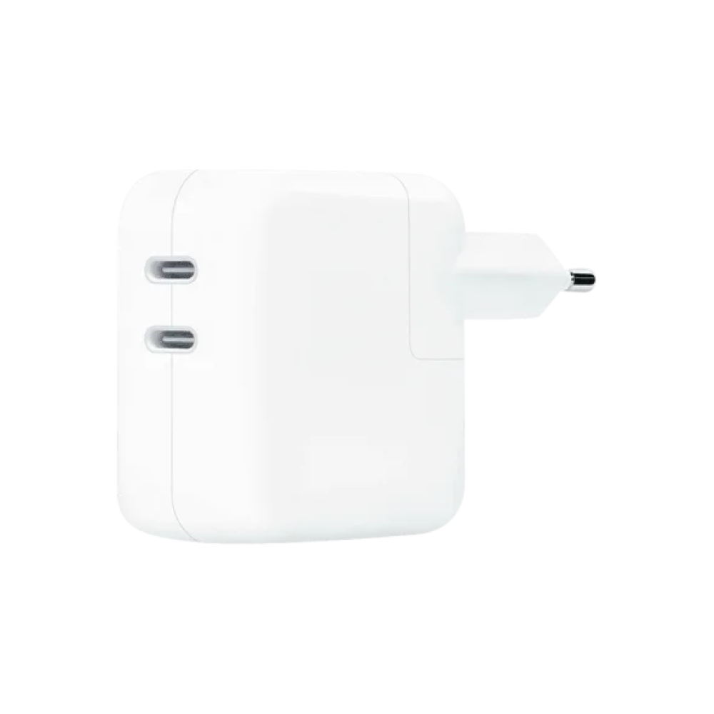 Мережевий зарядний пристрій Apple A2676 35W Dual USB-C White (MW2K3)