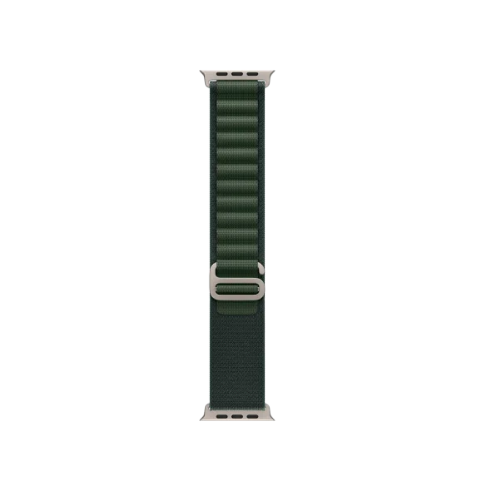 Ремінець Apple Alpine Loop Dark Green - Natural Titanium Finish для Watch 44/45/46/49mm - Medium (MXMV3)