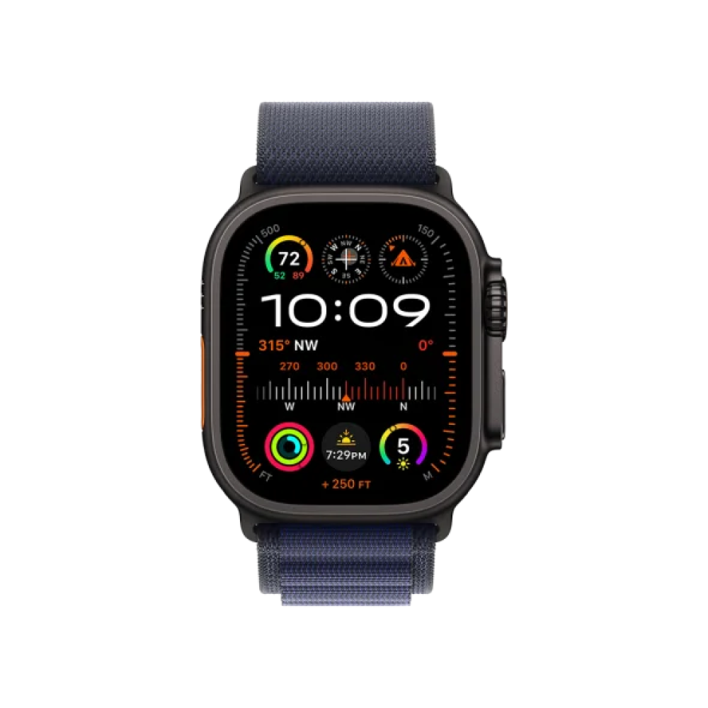 Ремінець Apple Alpine Loop Navy - Black Titanium Finish для Watch 44/45/46/49mm - Medium (MYPX3)