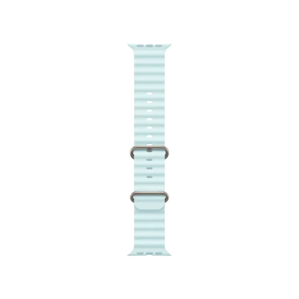 Ремінець Apple Ocean Band Ice Blue - Natural Titanium Finish для Watch 44/45/46/49mm (MXTF3)