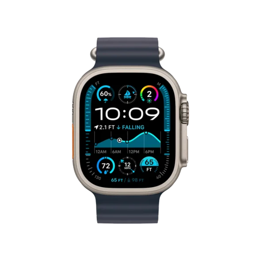 Ремінець Apple Ocean Band Navy - Natural Titanium Finish для Watch 44/45/46/49mm (MXTH3)