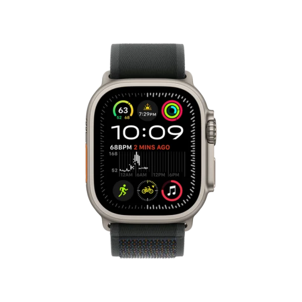 Ремінець Apple Trail Loop Black - Natural Titanium Finish для Watch 44/45/46/49mm - S/M (MXTQ3)