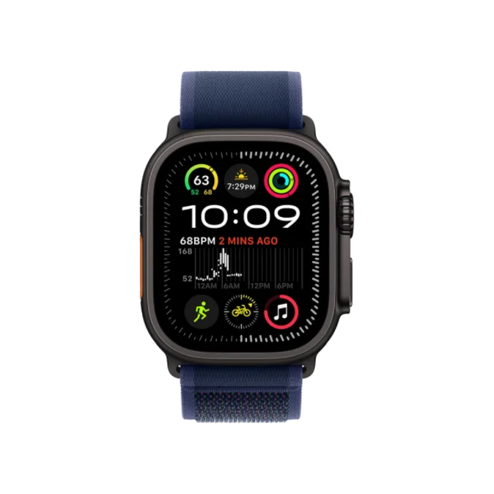 Ремінець Apple Trail Loop Blue - Black Titanium Finish для Watch 44/45/46/49mm - M/L (MYQ83)