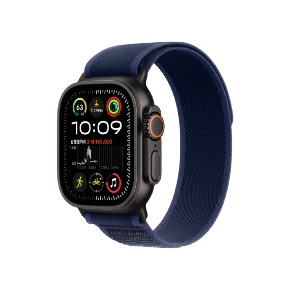 Ремінець Apple Trail Loop Blue - Black Titanium Finish для Watch 44/45/46/49mm - M/L (MYQ83)