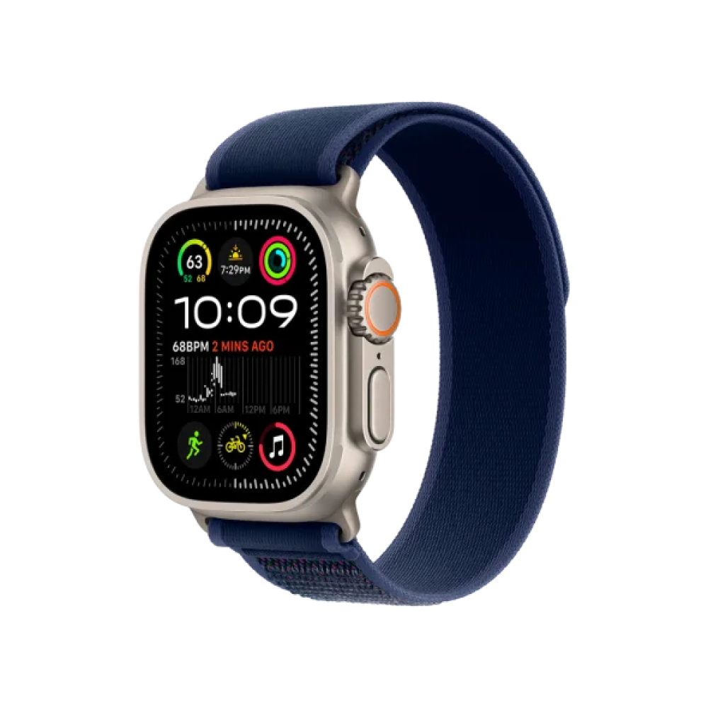 Ремінець Apple Trail Loop Blue - Natural Titanium Finish для Watch 44/45/46/49mm - M/L (MXTW3)