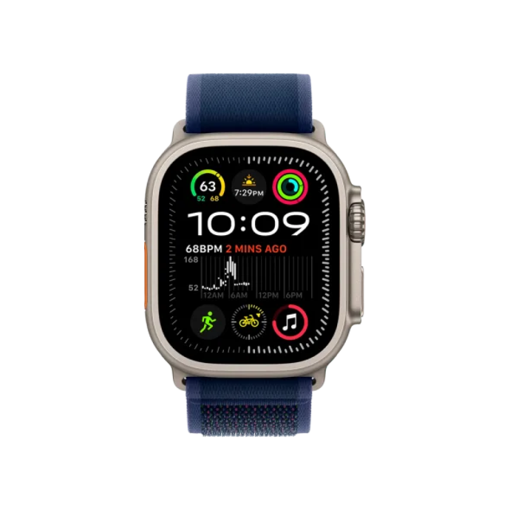 Ремінець Apple Trail Loop Blue - Natural Titanium Finish для Watch 44/45/46/49mm - M/L (MXTW3)