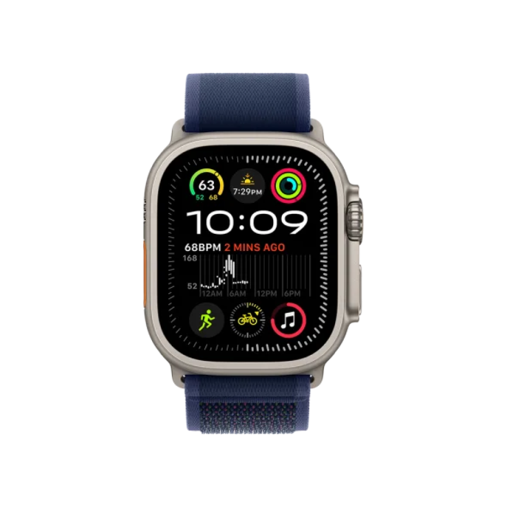 Ремінець Apple Trail Loop Blue - Natural Titanium Finish для Watch 44/45/46/49mm - S/M (MXTT3)