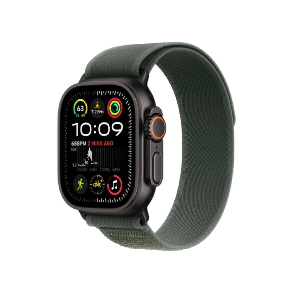 Ремінець Apple Trail Loop Green - Black Titanium Finish для Watch 44/45/46/49mm - M/L (MYQ43)