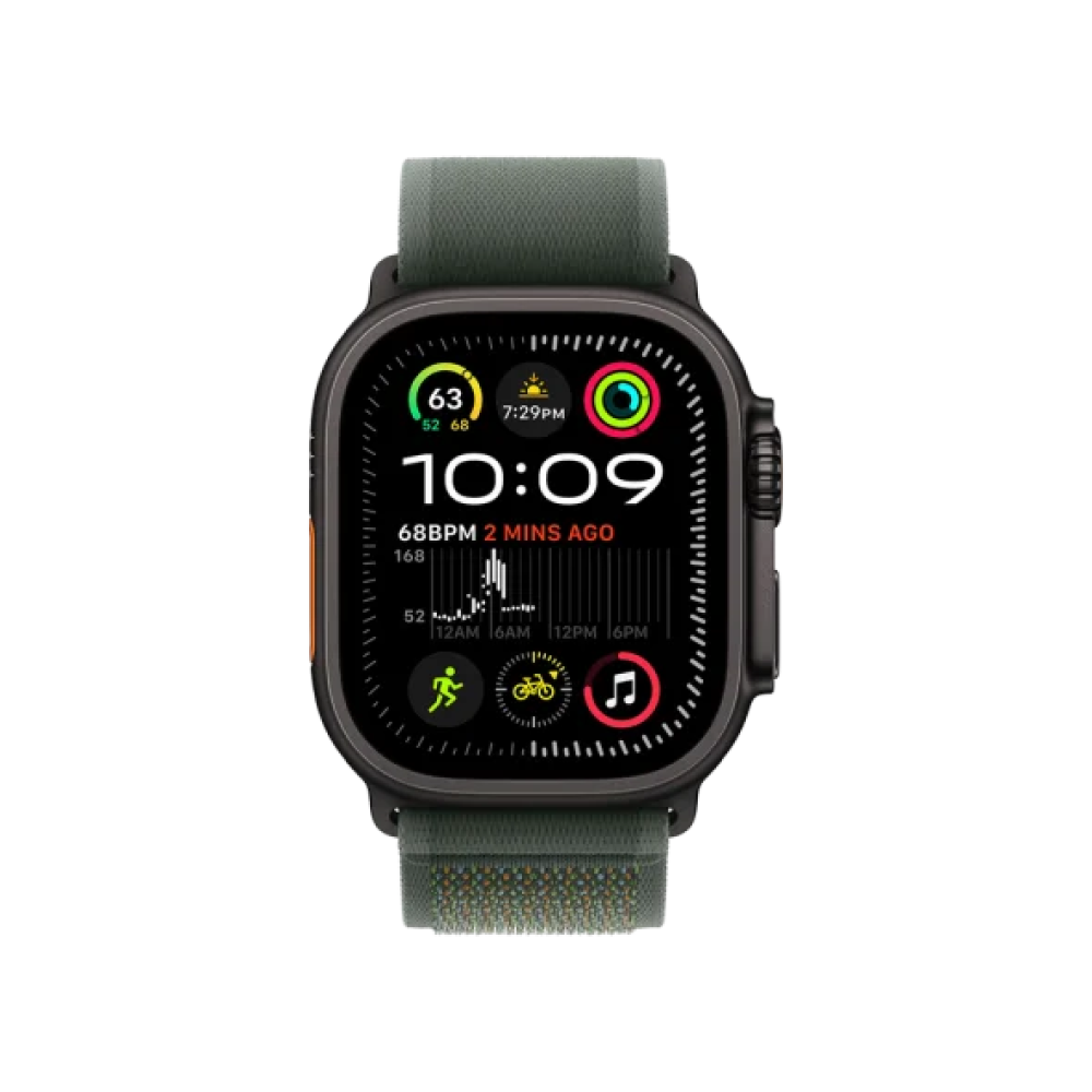 Ремінець Apple Trail Loop Green - Black Titanium Finish для Watch 44/45/46/49mm - M/L (MYQ43)