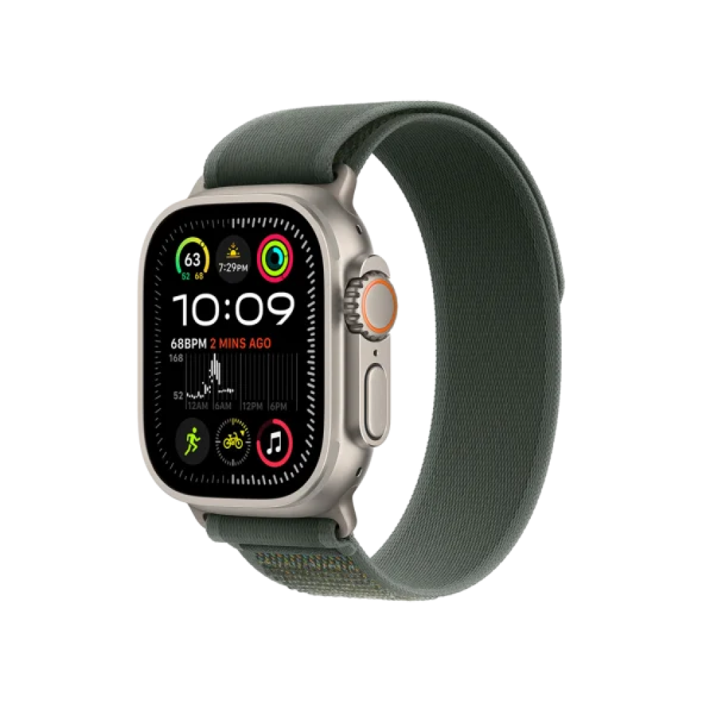 Ремінець Apple Trail Loop Green - Natural Titanium Finish для Watch 44/45/46/49mm - M/L (MXTP3)