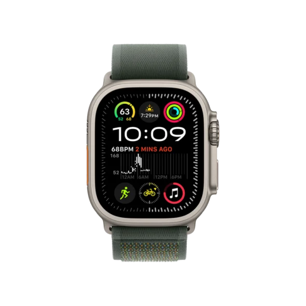 Ремінець Apple Trail Loop Green - Natural Titanium Finish для Watch 44/45/46/49mm - S/M (MXTN3)