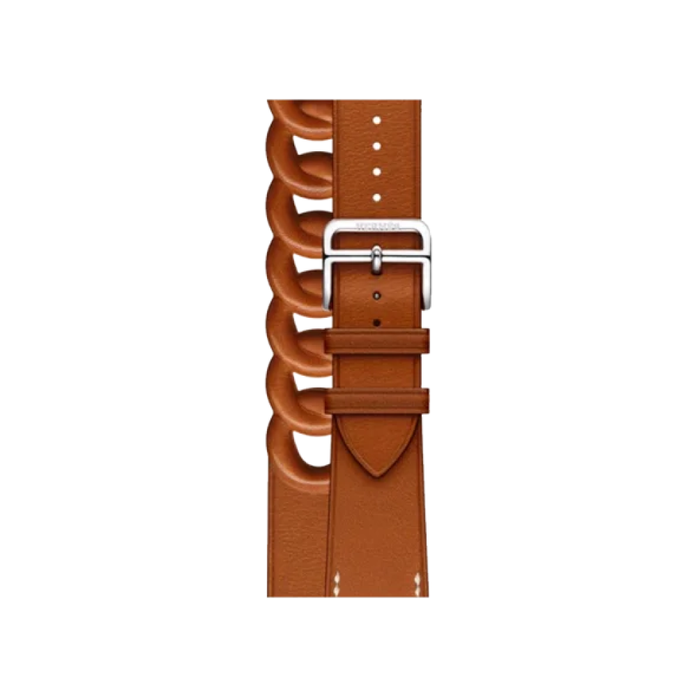 Ремінець Apple Watch Hermes 38/40/41mm (MKFV3) Fauve Barenia Gourmette Double Tour