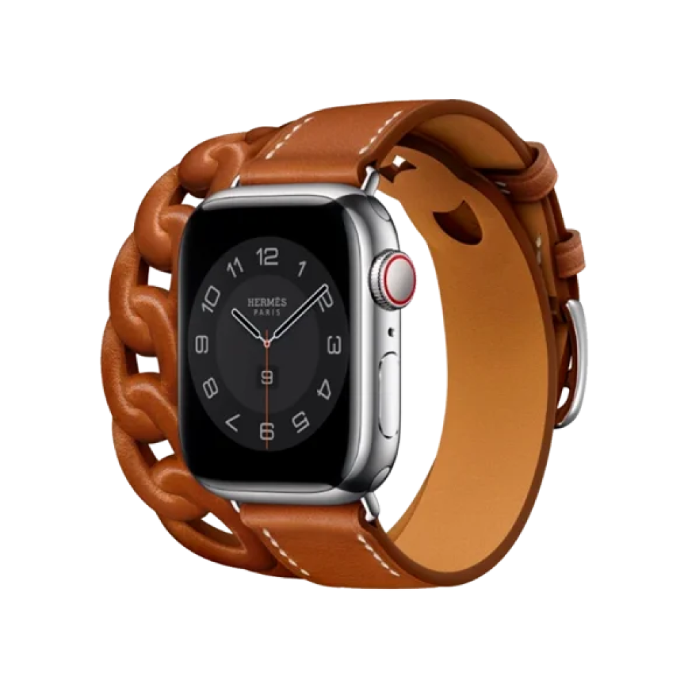 Ремінець Apple Watch Hermes 38/40/41mm (MKFV3) Fauve Barenia Gourmette Double Tour