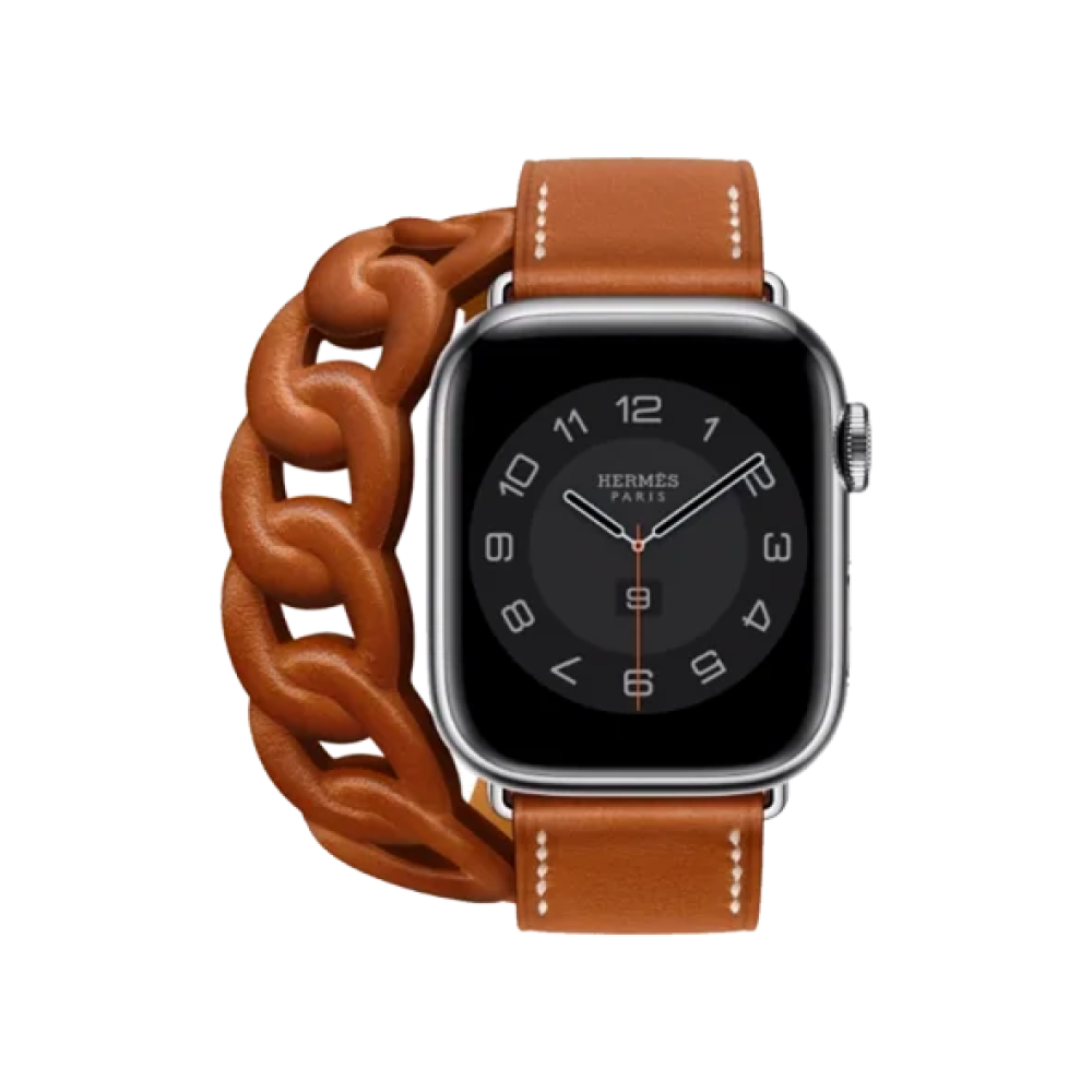 Ремінець Apple Watch Hermes 38/40/41mm (MKFV3) Fauve Barenia Gourmette Double Tour