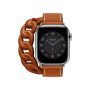 Ремінець Apple Watch Hermes 38/40/41mm (MKFV3) Fauve Barenia Gourmette Double Tour