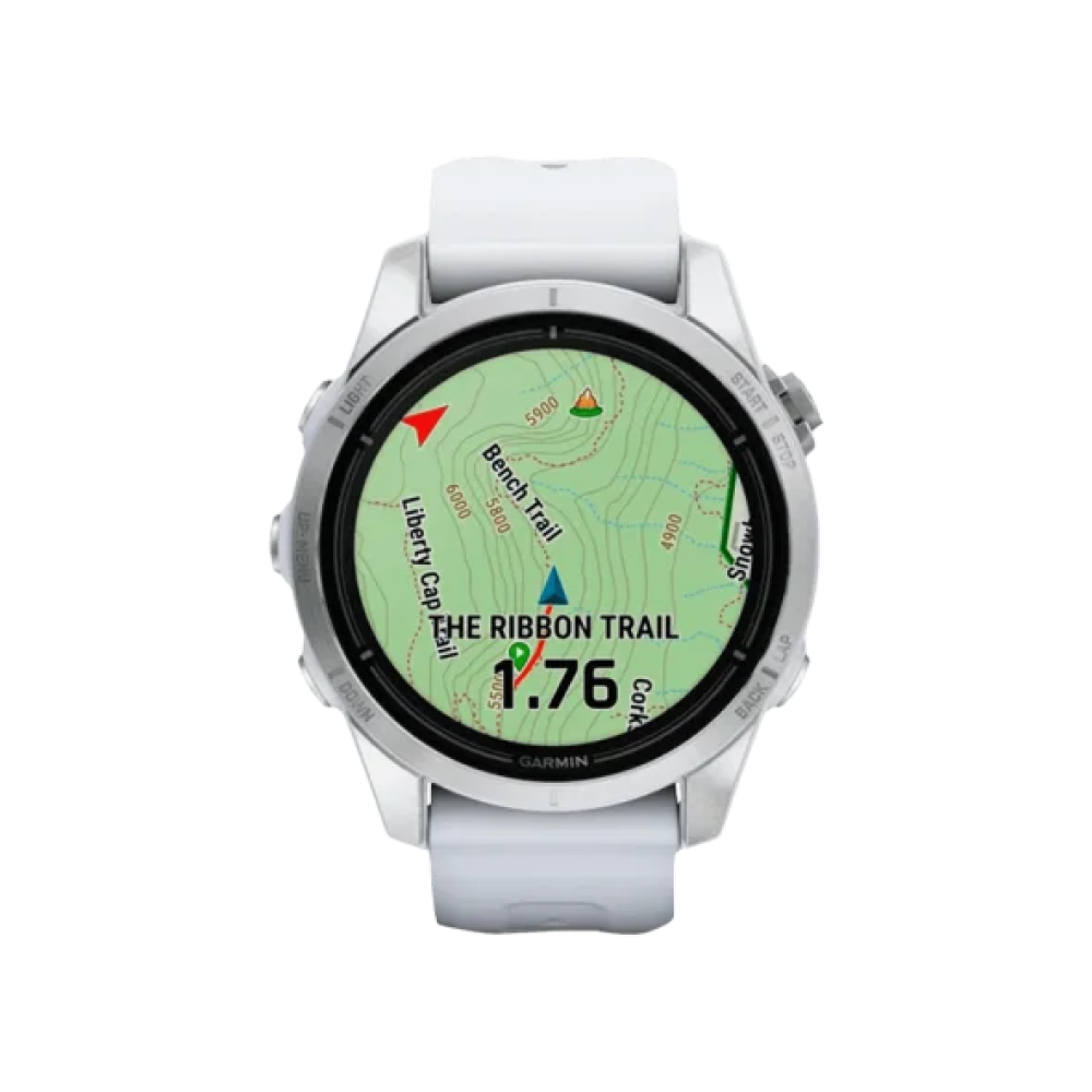 Смарт-годинник Garmin Epix Pro Gen 2 42mm Silver w. Whitestone Band (010-02802-00/01)
