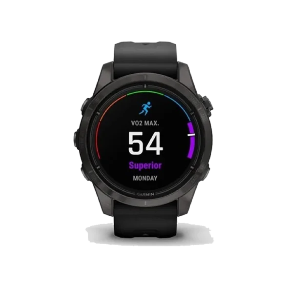 Смарт-годинник Garmin Epix Pro Gen 2 Sapphire 42mm Carbon G. DLC Ti. with Black Band (010-02802-14/15)