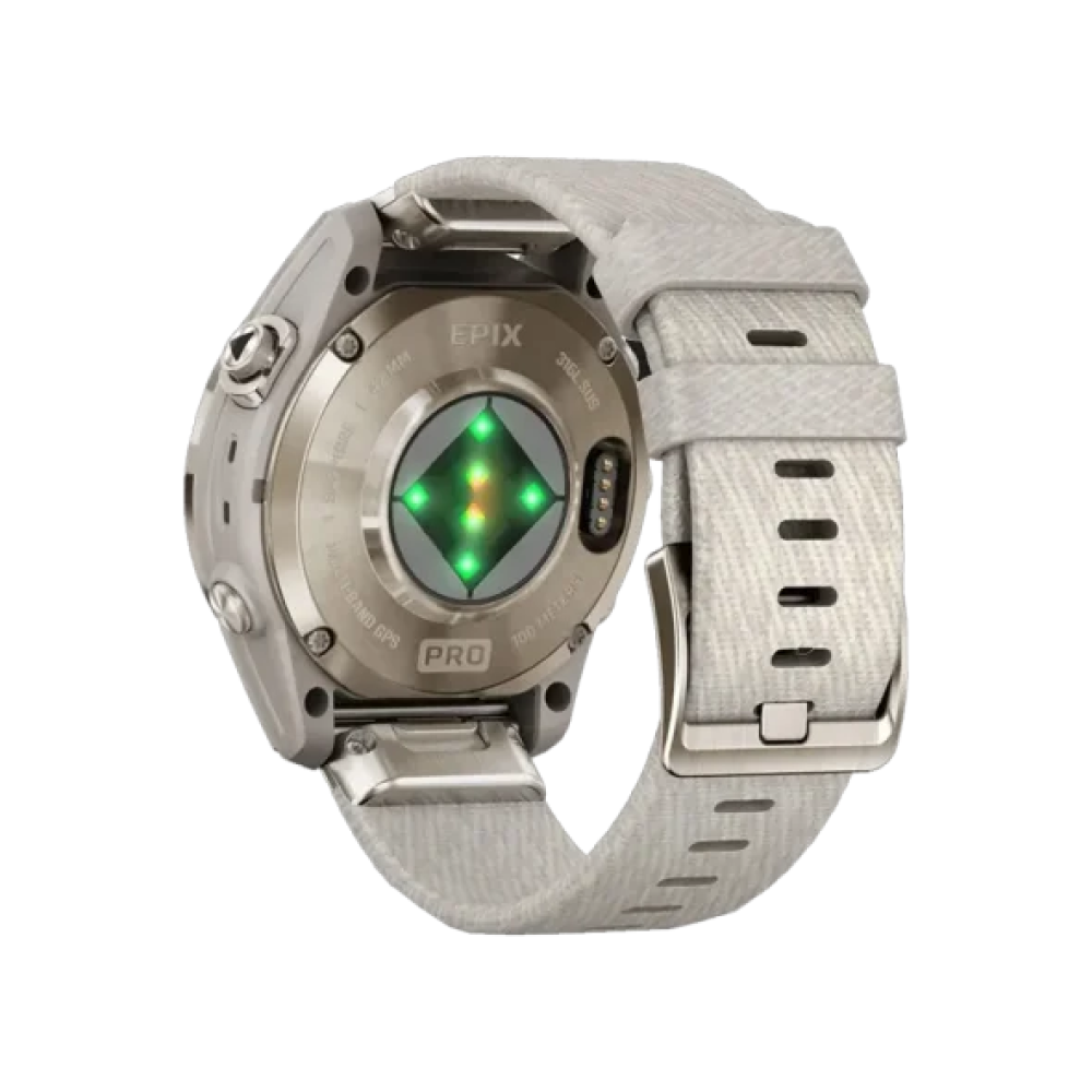 Смарт-годинник Garmin Epix Pro Gen 2 Sapphire 42mm Soft Gold w. Cream H. Nylon Band (010-02802-20)