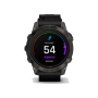 Смарт-годинник Garmin Epix Pro Gen 2 Sapphire 47mm Carbon G. DLC Tit. with B. Leather Band (010-02803-30)