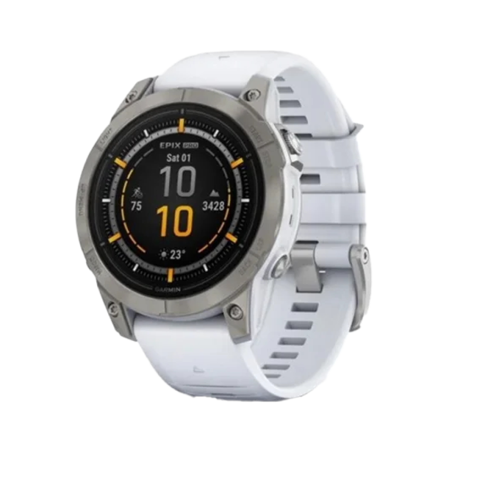 Смарт-годинник Garmin Epix Pro Gen 2 Sapphire 47mm Titanium w. Whitestone Band (010-02803-20/21)