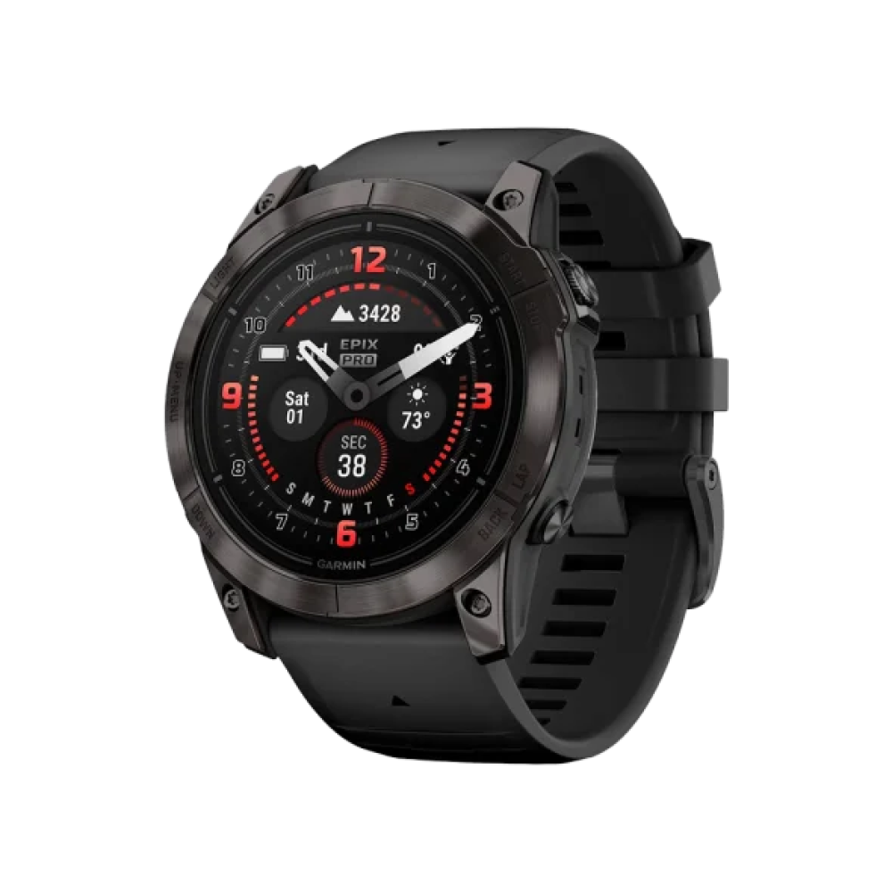 Смарт-годинник Garmin Epix Pro Gen 2 Sapphire 51mm Carbon G. DLC Tit. with Black Band (010-02804-00/01/53)