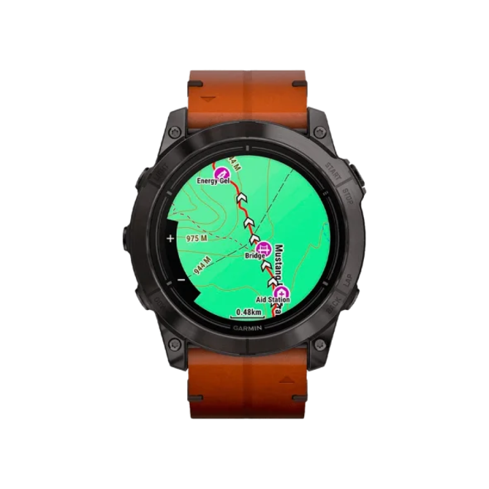 Смарт-годинник Garmin Epix Pro Gen 2 Sapphire 51mm Carbon G. DLC Tit. with Chestnut L. Band (010-02804-30)