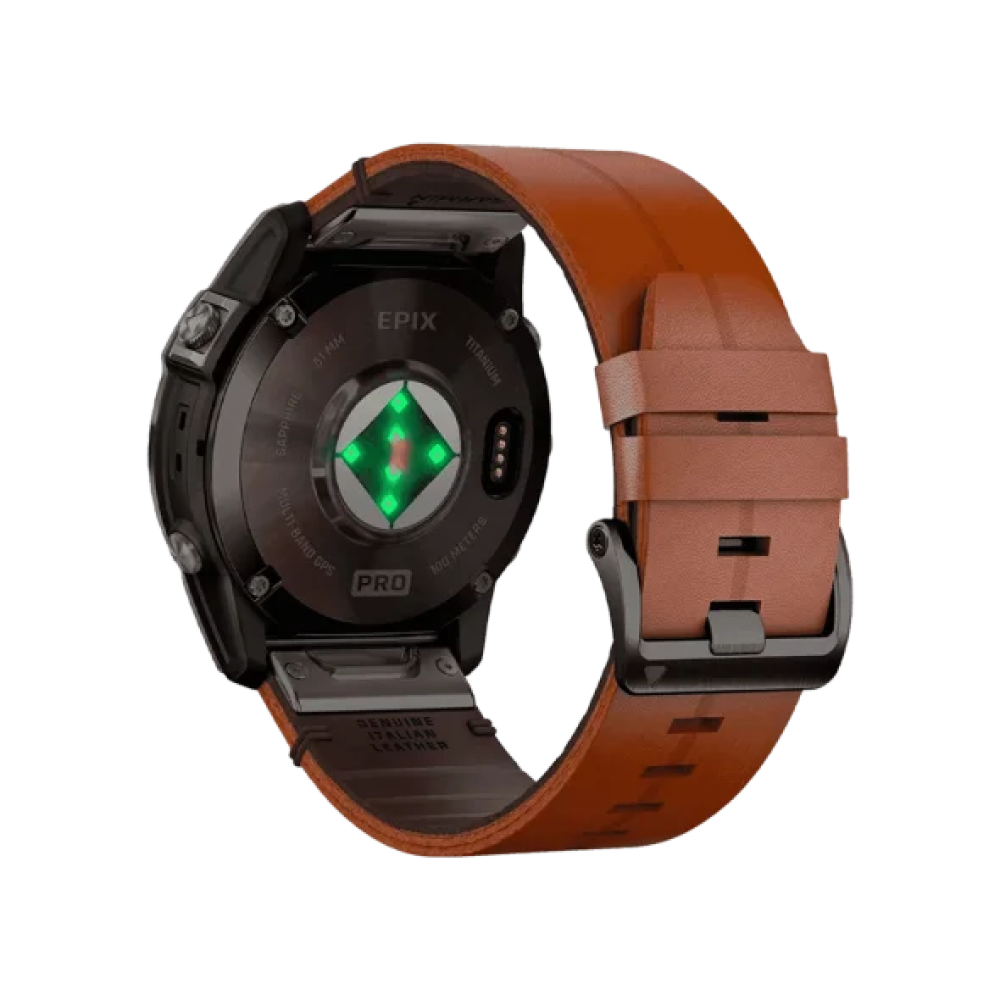 Смарт-годинник Garmin Epix Pro Gen 2 Sapphire 51mm Carbon G. DLC Tit. with Chestnut L. Band (010-02804-30)