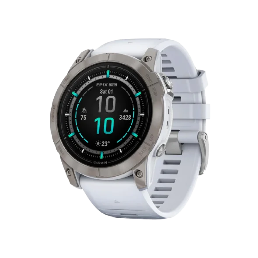 Смарт-годинник Garmin Epix Pro Gen 2 Sapphire 51mm Titanium w. Whitestone Band (010-02804-10/11)