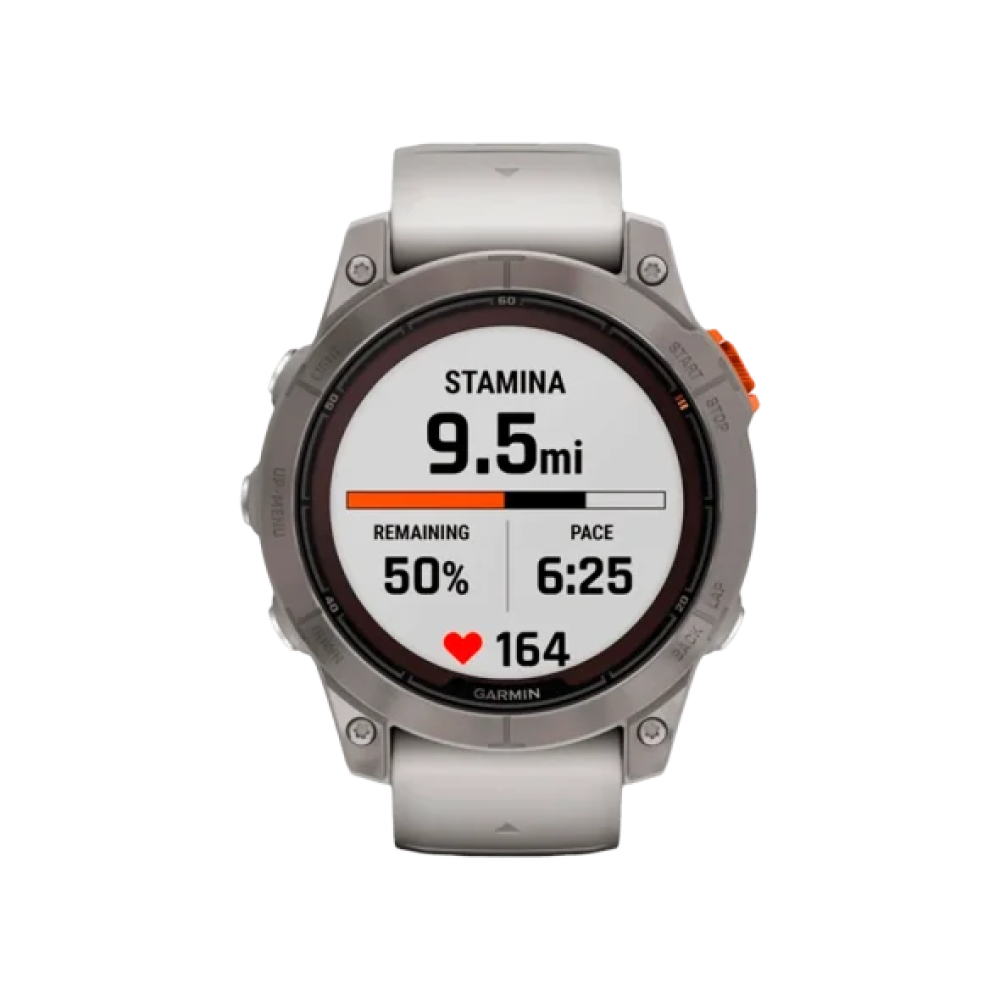 Смарт-годинник Garmin Fenix 7 Pro Sapphire Solar Titanium w. Fog Gray/Ember O. Band (010-02777-20/21)