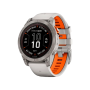 Смарт-годинник Garmin Fenix 7 Pro Sapphire Solar Titanium w. Fog Gray/Ember O. Band (010-02777-20/21)