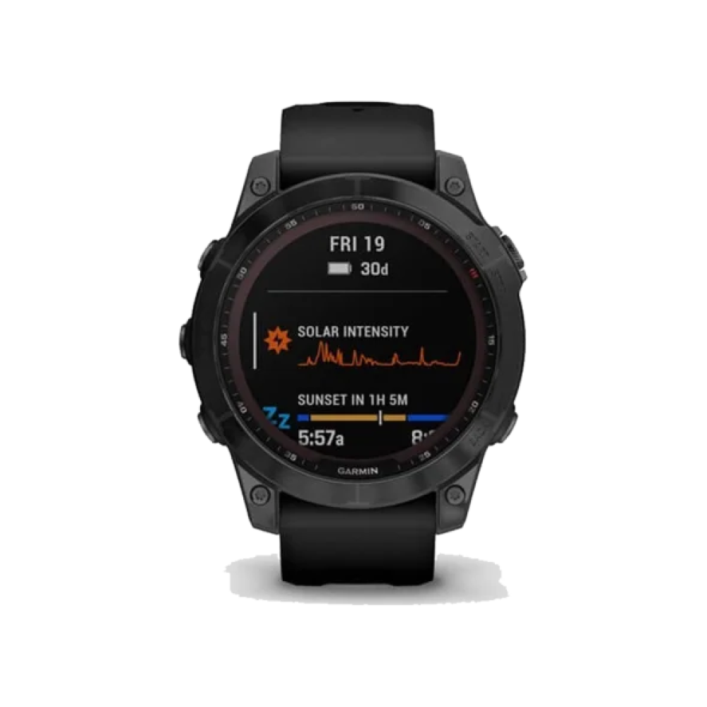 Смарт-годинник Garmin Fenix 7 Sapphire Solar Black DLC Titanium with Black Band (010-02540-34/35/47)