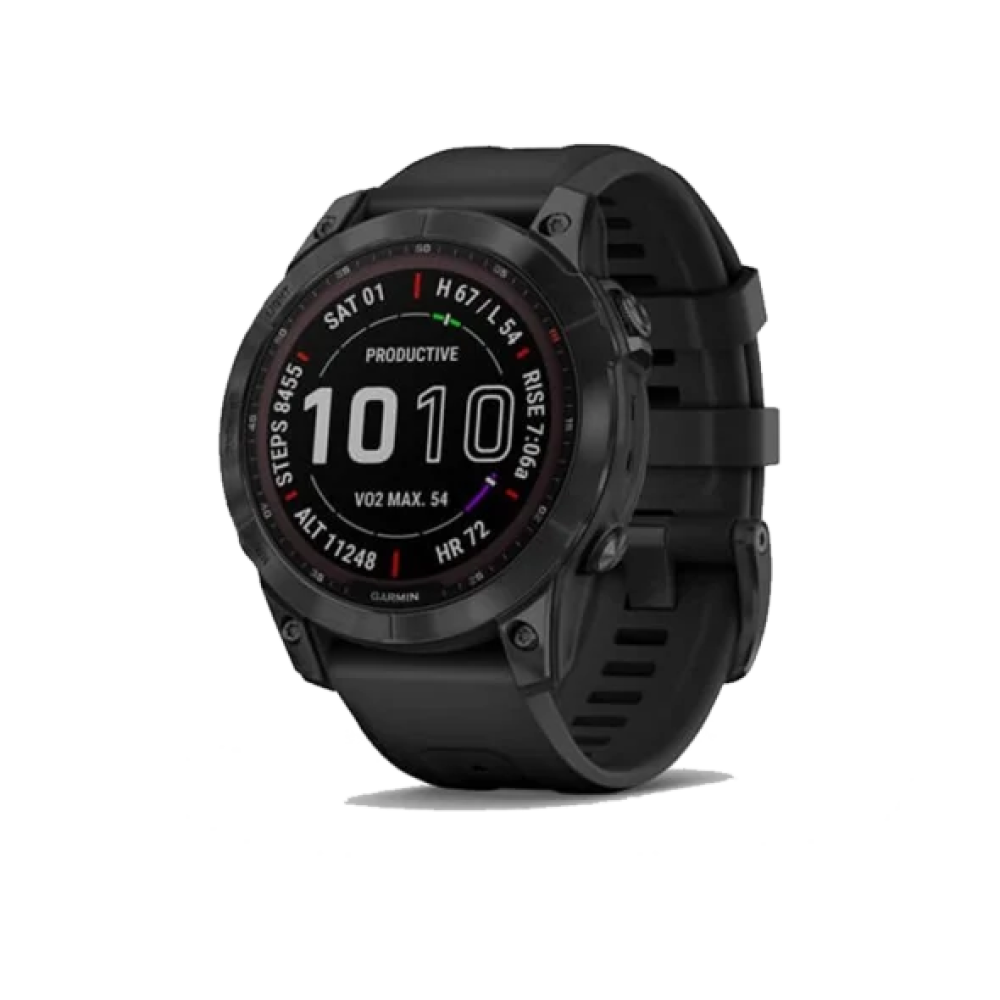 Смарт-годинник Garmin Fenix 7 Sapphire Solar Black DLC Titanium with Black Band (010-02540-34/35/47)